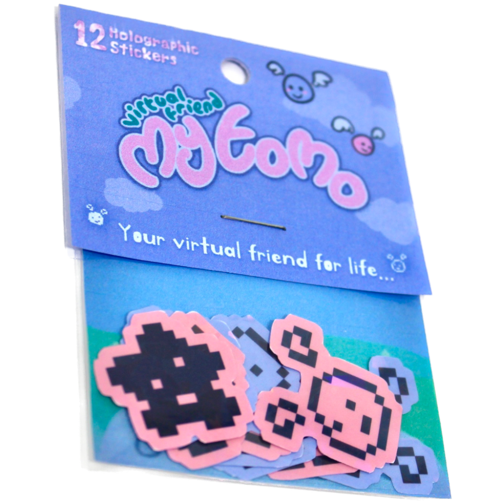 My Tomo (Virtual Friend) Pixel Style - 12 Holographic Stickers