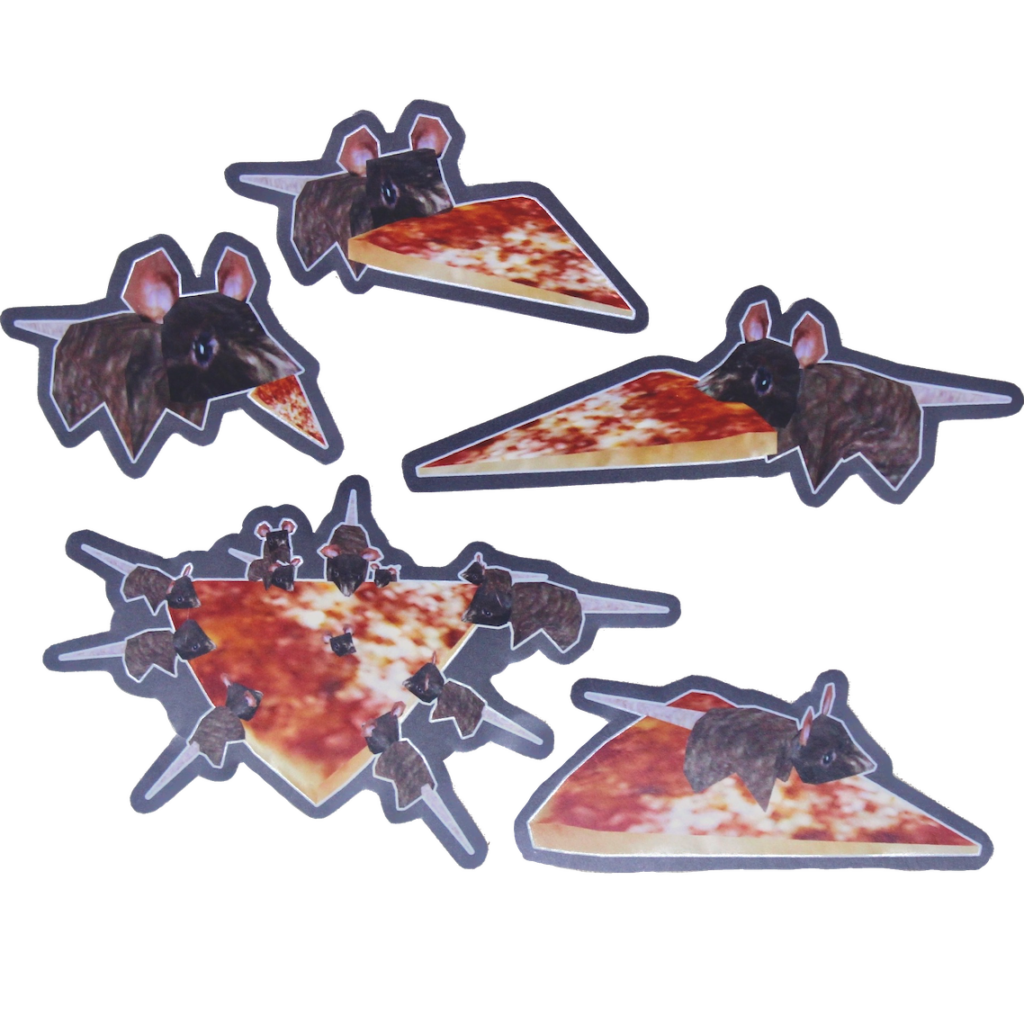 Pizza Rat - 5 Sticker Set EXTRA LARGE!!