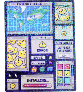 TOMODATCHI.NET Friendly Computer 2.0 - Holographic Sticker Sheet