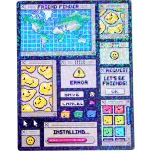 TOMODATCHI.NET Friendly Computer 2.0 - Holographic Sticker Sheet