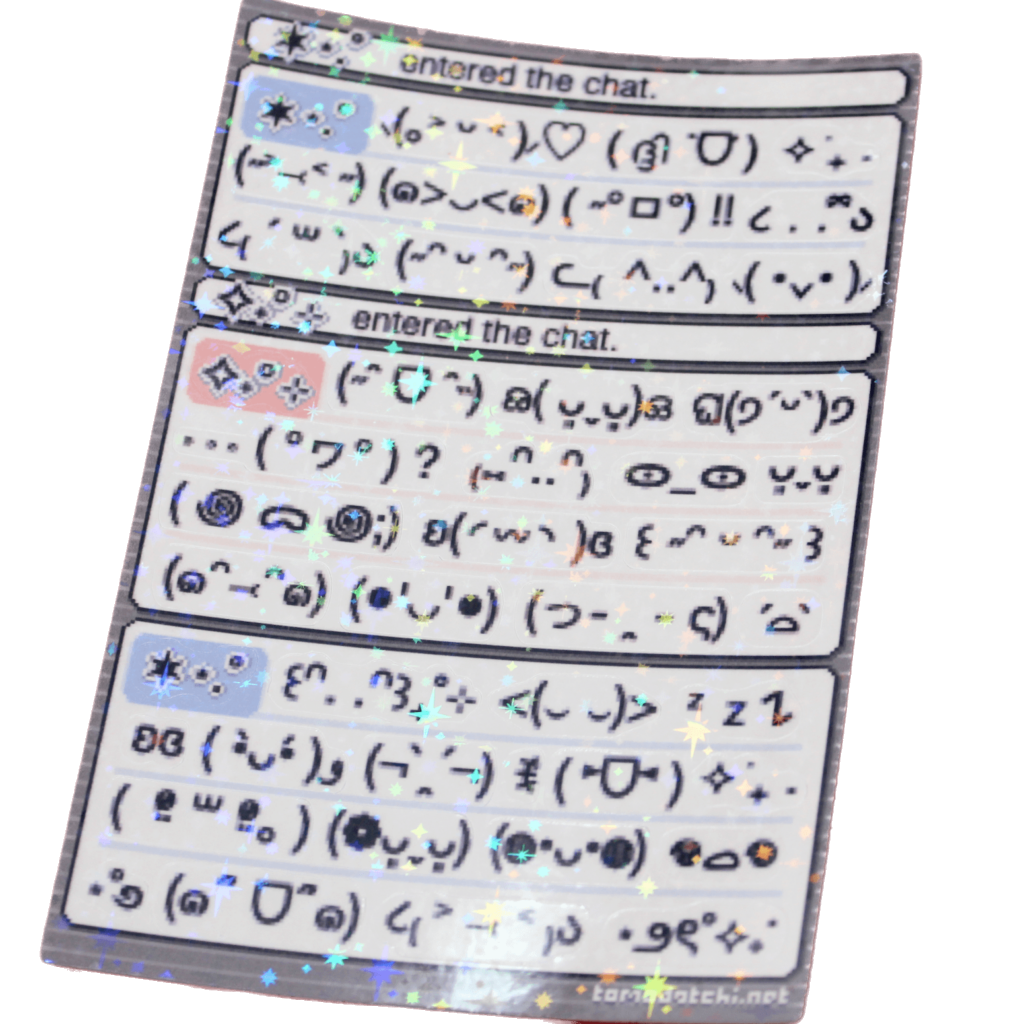 Kaomoji Chatlog Sticker Sheet