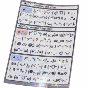 Kaomoji / ASCII Chatlog Sticker Sheet - Hand Made - Holographic Vinyl 90s / Y2K Inspired Stickers