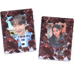 Low Poly Rat Meme – Funny K-Pop Photocard Toploader Frame Decoration Set